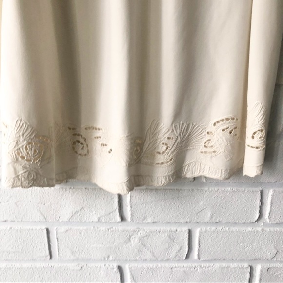 Embroidered ivory high waist rayon maxi wrap skirt - Picture 8 of 13